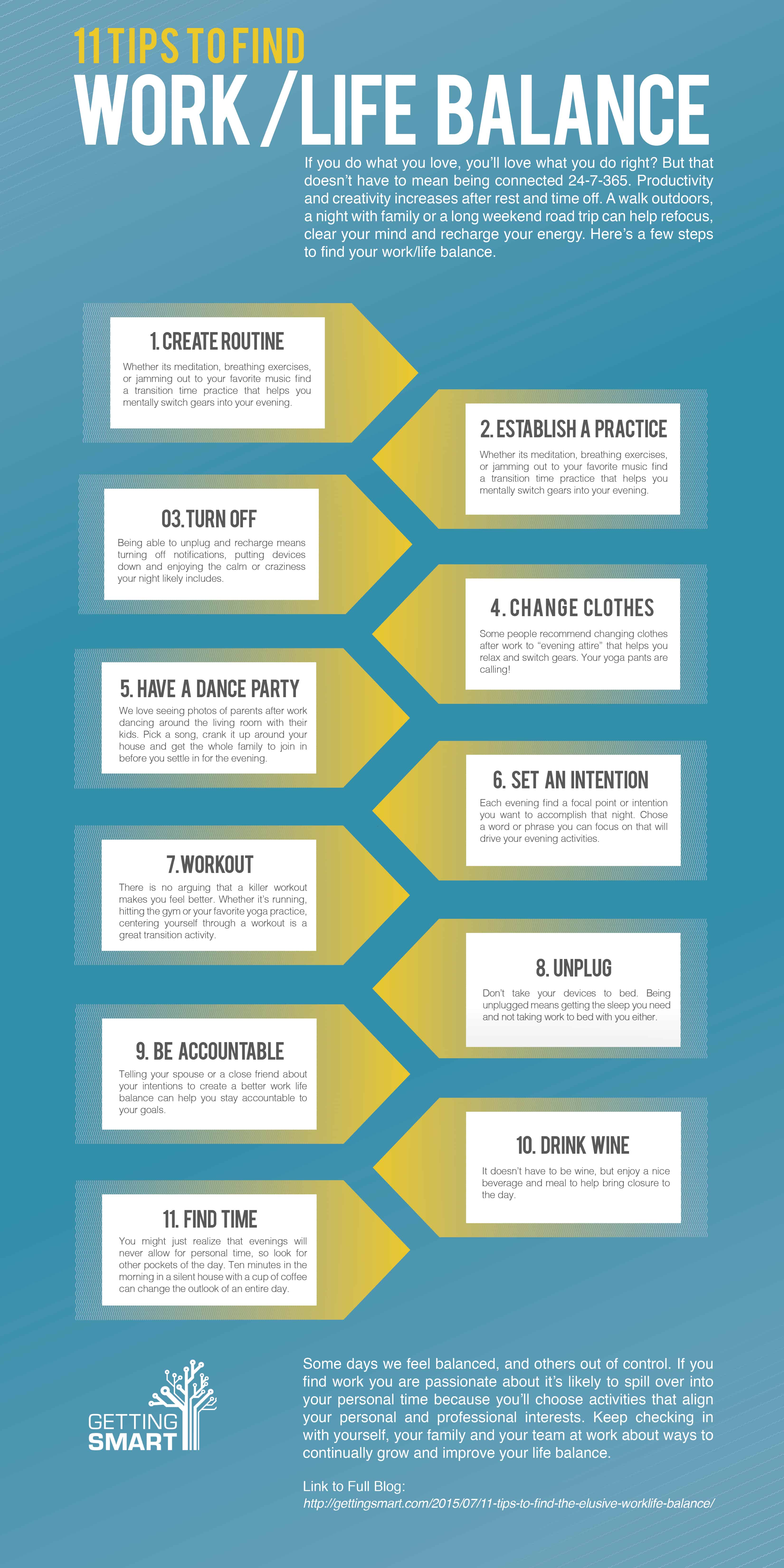 Infographic 11 Tips For Work Life Balance